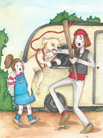 Ilustracion del cuento : VIaje al mundo de mis sueños (editorial circulo rojo)